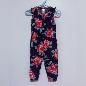 Carter's Floral Jumpsuit - Navy and Pink